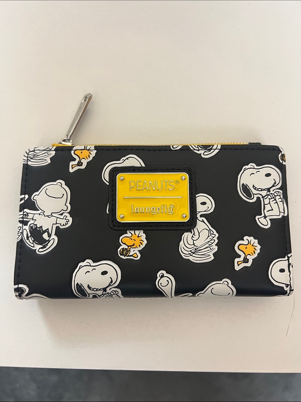 Loungefly Black & Yellow Peanuts Zip Wallet